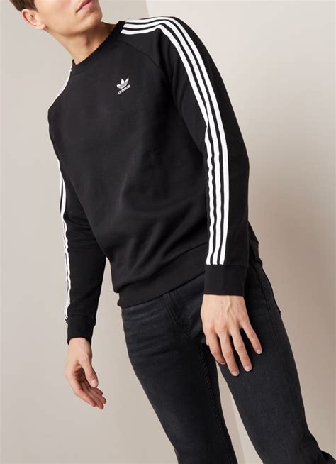 adidas sweater.zwart met gele strepen